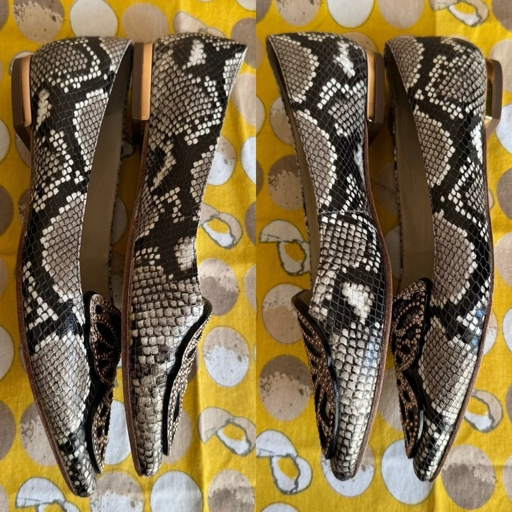 Sophia Webster python butterfly studded pointed flats - Picture 6 of 16